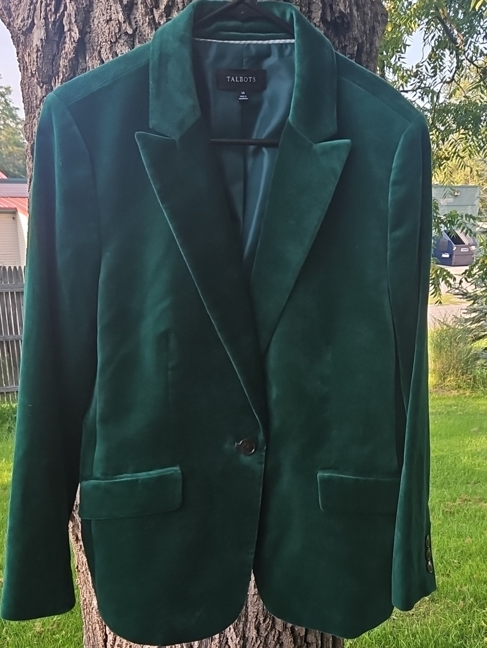 Talbots Emerald Velvety Soft Blazer, Size 14